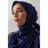 Lacivert Silk Home Düz Twill Polyester Eşarp