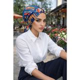 Lacivert Suluboya Desen Çapraz Bone