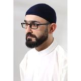 Lacivert Super Namaz Dantel Detayli Orme Orlon Namaz Takkesi