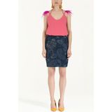 Lacivert Taşlı Denim Etek 80638 - 01L-Lacivert