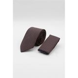 Lacivert-Turuncu Desenli 7 Cm Kravat 1090260120