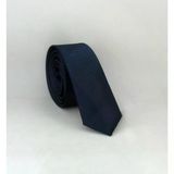 Lacivert Ultra Slim Fit Düz Renk Saten Kravat - Uss-03 Lacivert