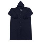 Lacivert Uzun Yağmurluk – Su Geçirmez Kapüşonlu Unisex Yağmurluk, 112 cm Hafif ve Dayanıklı Yağmur Montu
