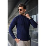 Lacivert Yarım Balıkçı Erkek Triko Kazak E7423