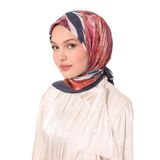 Lacivert Zebra Desen Pamuk Eşarp