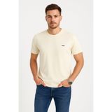 LACİVERTMEN Lacivertmen 2772 Soft Touch Basic - Erkek Ecru Renk Relax Tişört