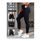LACKH Yüksek Bel,Esnek,Düz Renk Taytlar CEPLİ Fitness, Günlük için Rahat Yumuşak Şık Tarz #TAYT