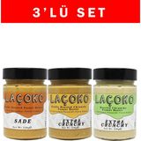 Laçoko 320 gr Çifte Kavrulmuş, Çifte Kavrulmuş Parçacıklı Fıstık ve Az Kavrulmuş Parçacıklı Fıstık Ezmesi