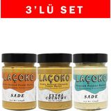 Laçoko 320 gr Deneme Serisi Çifte Kavrulmuş ,çifte Kavrulmuş Parçacıklı Fıstık ve Az Kavrulmuş Fıstık Ezmesi