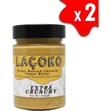 Laçoko 640 gr Şekersiz Katkısız Glutensiz Vegan Doğal Çifte Kavrulmuş Parçacıklı (Extra Crunchy) Yer Fıstığı Ezmesi