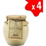 LAÇOKO Şekersiz, Katkısız, Glutensiz, Doğal Az Kavrulmuş (ÇİĞ) Ballı Yer Fıstığı Ezmesi 4 x 350 gr - 1,4 kg