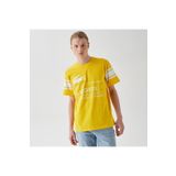 Lacoste Active Erkek Relaxed Fit Bisiklet Yaka Baskılı Sarı T-shirt