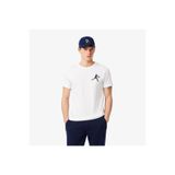 Lacoste Classic Erkek Bisiklet Yaka Baskılı Beyaz T-Shirt