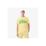 Lacoste Classic Fit Bisiklet Yaka Baskılı Erkek Sarı T-Shirt