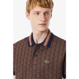 Lacoste Classic Fit Monogram Polo T-shirt Erkek Polo Yaka Tişört Kahverengi