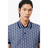Lacoste Classic Fit Monogram Polo T-Shirt Erkek Polo Yaka Tişört Lacivert