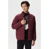 Lacoste Down Fill Jacket Kaztüyü Dolgu Gizli Kapüşonlu Bordo Mont