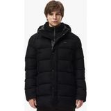 Lacoste Down Fill Mens Jacket Sabit Kapüşonlu Kaz Tüyü Erkek Fitilli Mont Siyah - 52