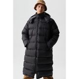 Lacoste Down Fill Parka Uzun Boy Kaz Tüyü Dolgulu Çıkartılabilir Kapüşonlu Erkek Parka Siyah - 50