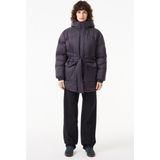 Lacoste Down Fill Water Repellent Womens Jacket Black Su Itici Dik Yaka Kapişonlu Kaz Tüyü Kadın Mont Siyah - 40