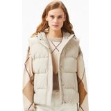 Lacoste Down Fill Water Repellent Womens Vest Kadın Su İtici Sabit Kapüşonlu Kaz Tüyü Yelek Taş