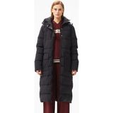 Lacoste Down Fill Womens Parka Uzun Boy Kaz Tüyü Dolgulu Kapüşonlu Kadın Parka Siyah - 42