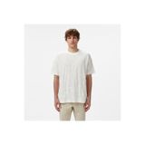 Lacoste Erkek Bisiklet Yaka Desenli Beyaz T-shirt