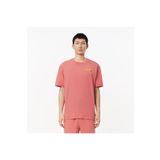 Lacoste Erkek Classic Fit Bisiklet Yaka Baskılı Pembe T-shirt