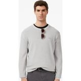 Lacoste Erkek Classic Fit Piramit Örgü %100 Yün Kazak Gri