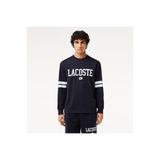 Lacoste Erkek Classic Fit Uzun Kollu Bisiklet Yaka Baskılı Siyah T-shirt