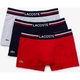 Lacoste Erkek Kırmızı - Lacivert - Gri 3'Lü Boxer 5H3386.W34 - Renkli
