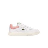 Lacoste Erkek Lineset Kontrast Deri Spor Ayakkabı Sneaker, Beyaz/uçan orkide, 39 EU