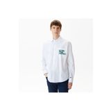 Lacoste Erkek Loose Fit Baskılı Beyaz Gömlek