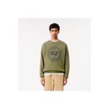 Lacoste Erkek Loose Fit Bisiket Yaka Baskılı Haki Sweatshirt