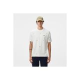 Lacoste Erkek Loose Fit Bisiklet Yaka Desenli Beyaz T-Shirt