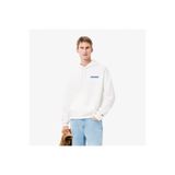 Lacoste Erkek Loose Fit Kapüşonlu Baskılı Beyaz Sweatshirt