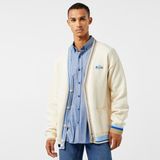 Lacoste Erkek Loose Fit V Yaka Renk Bloklu Krem Hırka