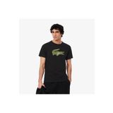 Lacoste Erkek Regular Fit Bisiklet Yaka Baskılı Siyah T-shirt