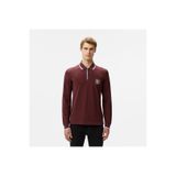 Lacoste Erkek Regular Fit Uzun Kollu Yarım Fermuarlı Bordo Polo