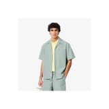 Lacoste Erkek Relaxed Fit Kısa Kollu Çizgili Yeşil Gömlek