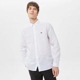 Lacoste Erkek Slim Fit Keten Beyaz Gömlek