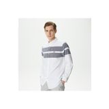 Lacoste Erkek Slim Fit Renk Bloklu Beyaz Gömlek