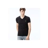 Lacoste Erkek Slim Fit V Yaka Siyah T-shirt