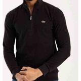 Lacoste Fermuar Yaka Siyah Regular Fit Erkek Sweatshırt - 2XL