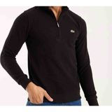 Lacoste Fermuar Yaka Siyah Regular Fit Erkek Sweatshırt - 3XL
