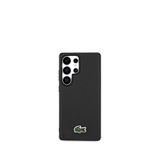 Lacoste Galaxy S25 Ultra Metal Logolu PU Pike Desenli Siyah Telefon Kılıfı