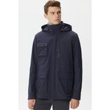 Lacoste Hooded Outdoor Men's Jacket Navy Erkek Çıkarılabilir Kapitone Yelekli Erkek Mont Lacivert - L - XL