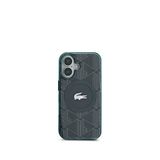Lacoste iPhone 16 IML Timsah Logolu Monogram Magsafe Yeşil Uyumlu Telefon Kılıfı