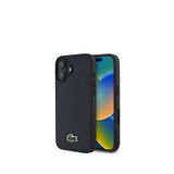 Lacoste iPhone 16 Magsafe PU Pike Desenli Timsah Logolu Lacivert Uyumlu Telefon Kılıfı