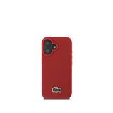 Lacoste iPhone 16 Plus Magsafe PU Pike Desenli Timsah Logolu Kırmızı Uyumlu Telefon Kılıfı